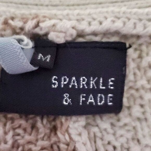 UO Sparkle & Fade Cream Two Tone Oversized Textured Buttoned Down Cardigan - Picture 10 of 11